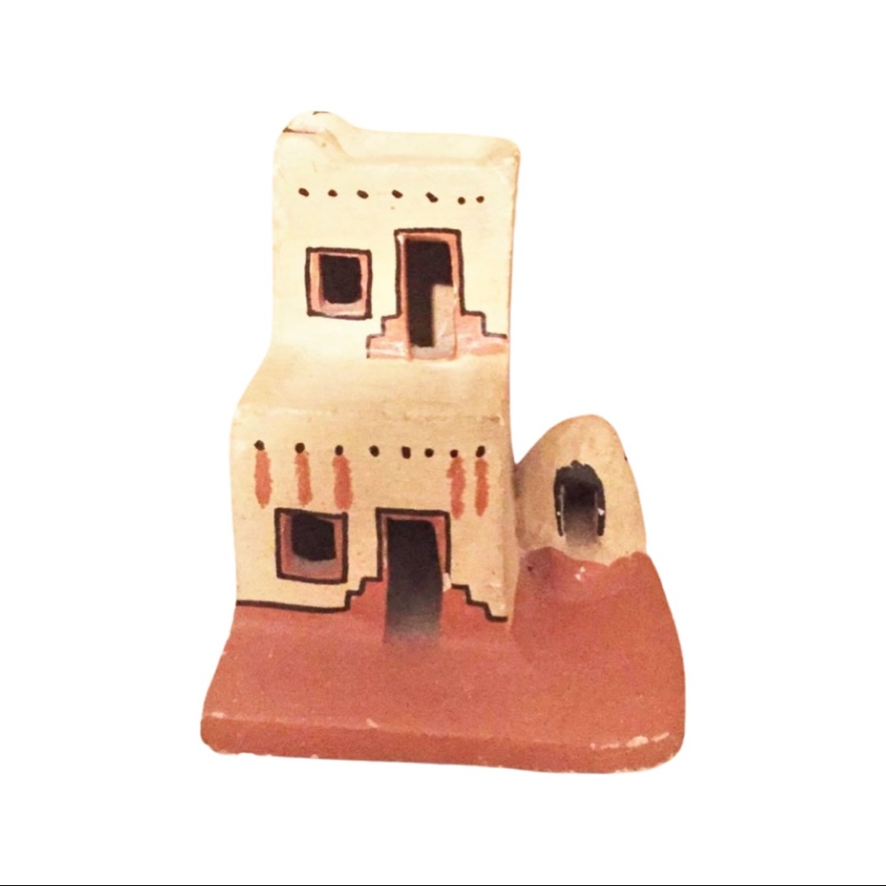 Vintage One of a Kind Pottery by Percingula R. Tosa Jemez Pottery Adobe Home